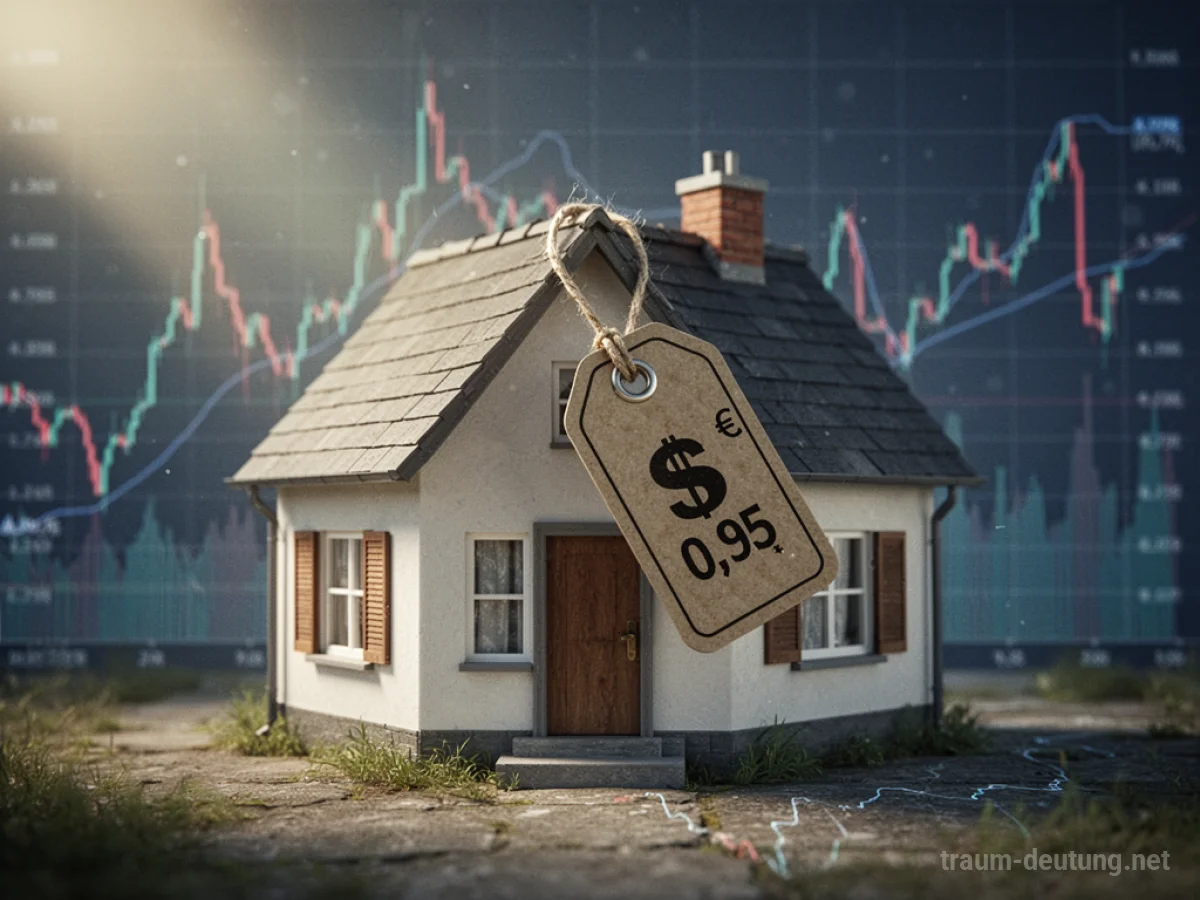 Ein Haus mit einem Preisschild, das seine finanzielle Bewertung symbolisiert.
