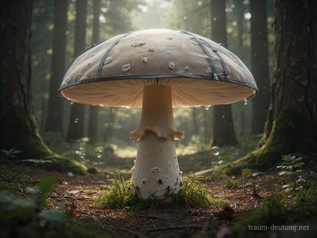 Pilz mit schützender Kuppel im Wald