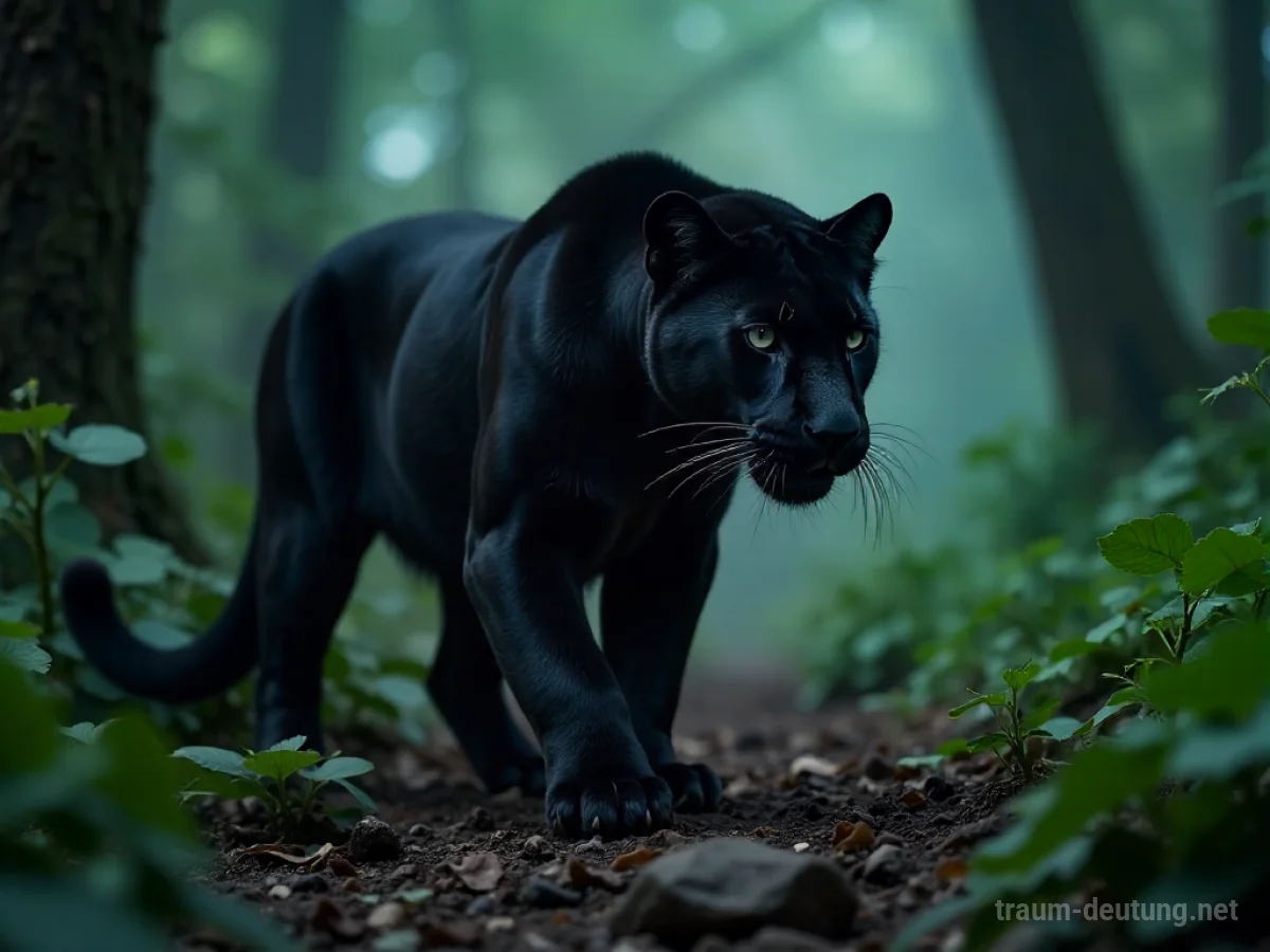 Schwarzer Panther mit einer sichtbaren, aber nicht blutigen Verletzung am Bein ruht im Dschungel.