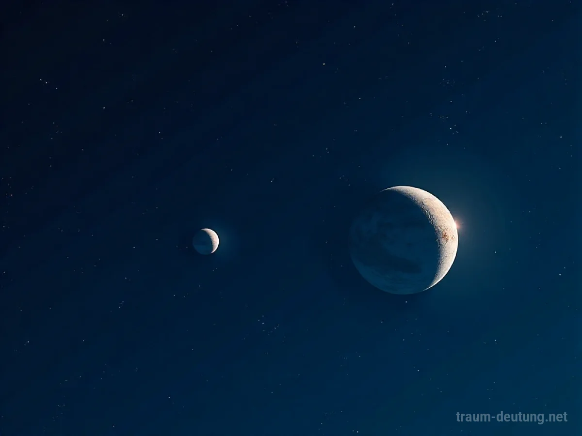 Zwei unterschiedliche Planeten am Nachthimmel