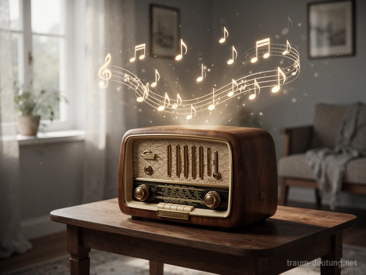 Ein altes Radio sendet sanfte Musik aus.