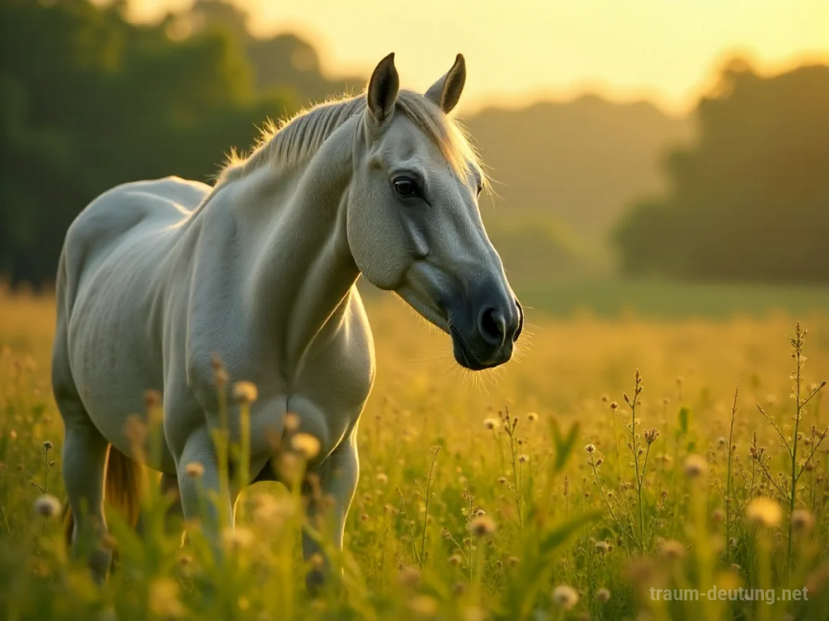 Ein Pferd in einer Wiese, das spricht