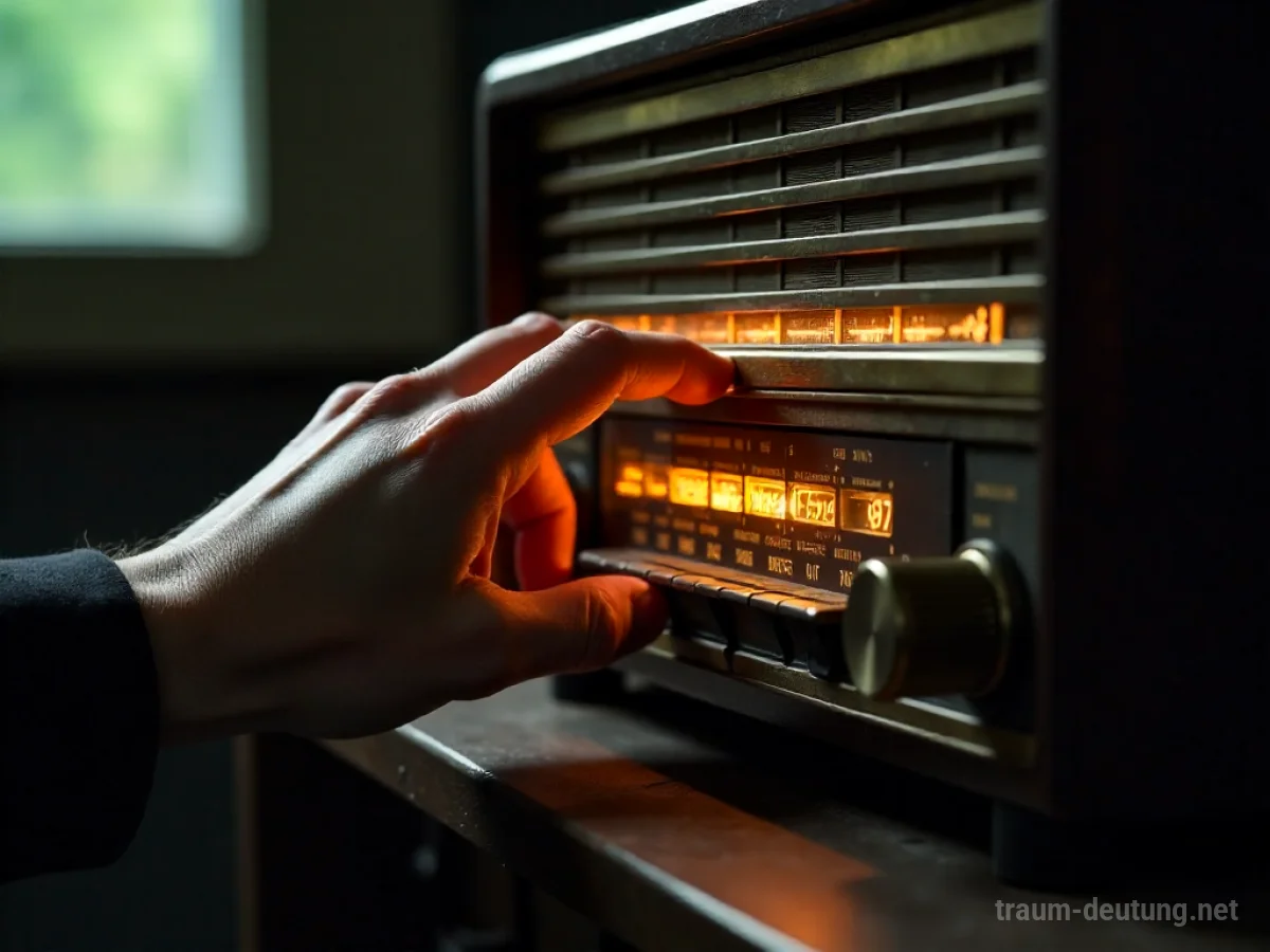 Hand schaltet ein Radio aus