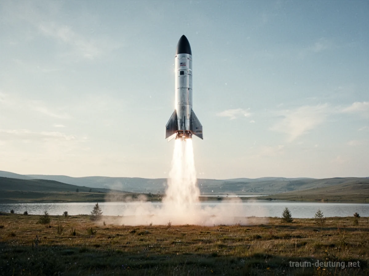 Rakete landet sanft auf einer Wiese bei Tageslicht.