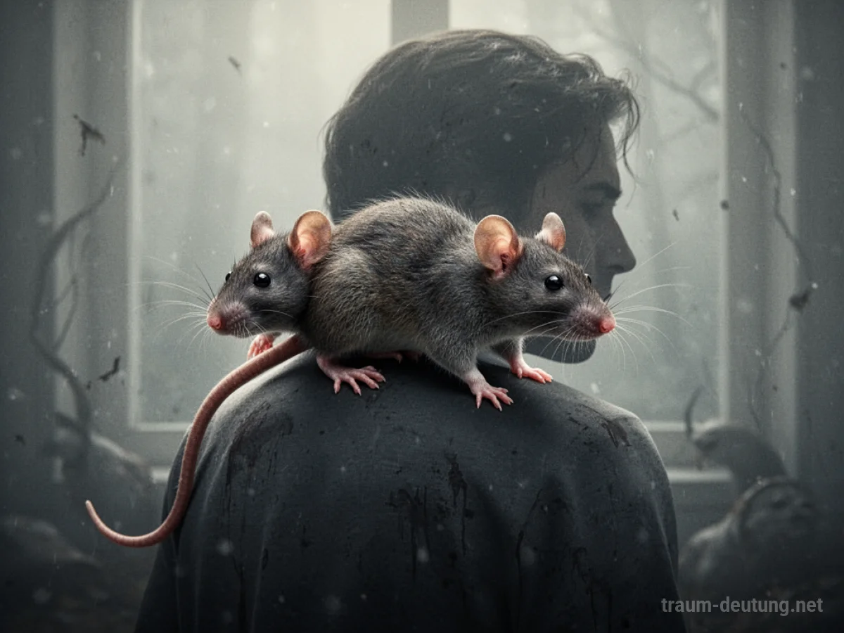 Symbolische Darstellung einer Ratte auf einer menschlichen Silhouette