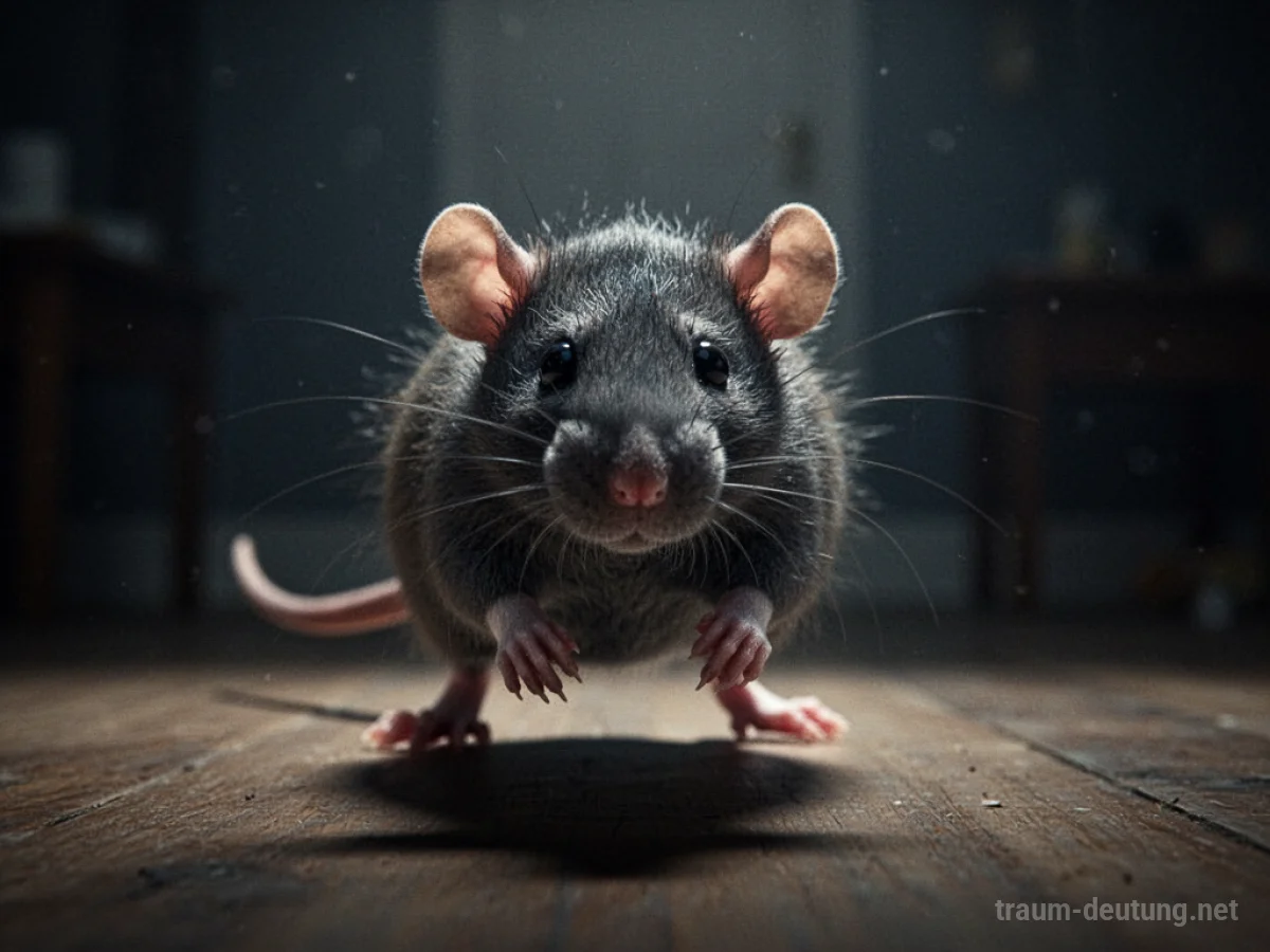 Eine Ratte im Angriff über dunklem Hintergrund