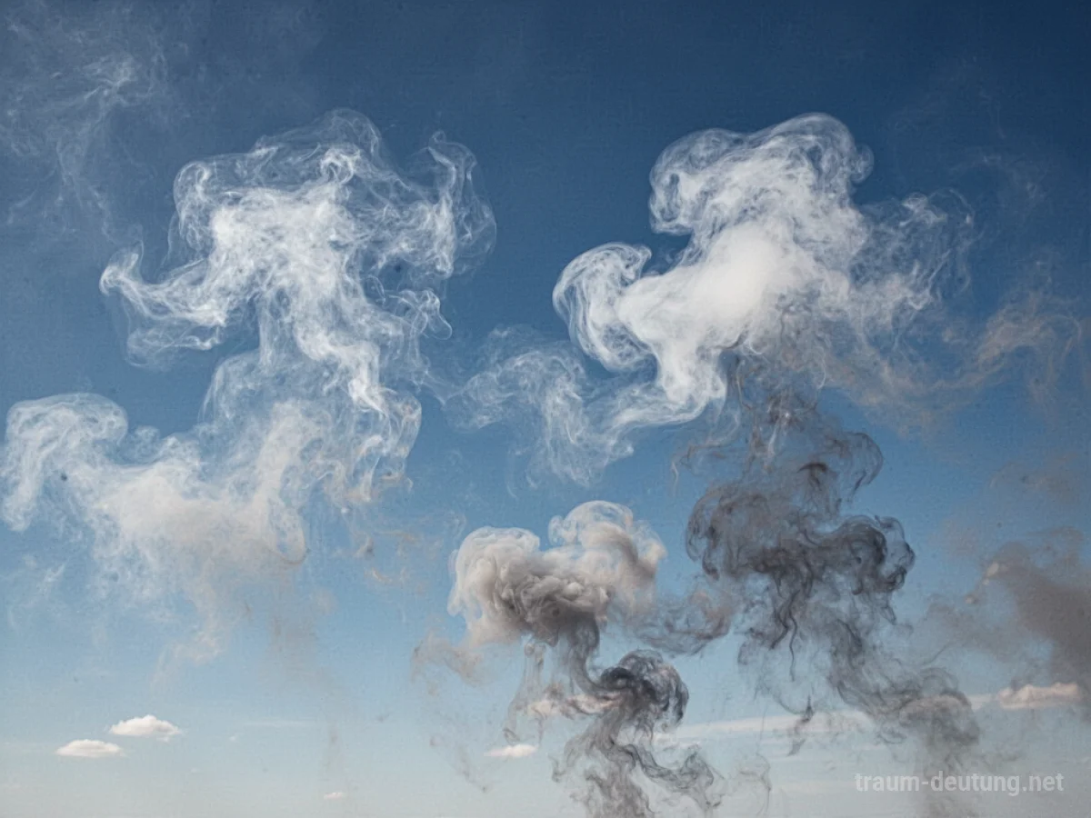 Formen aus Rauchwolken am blauen Himmel