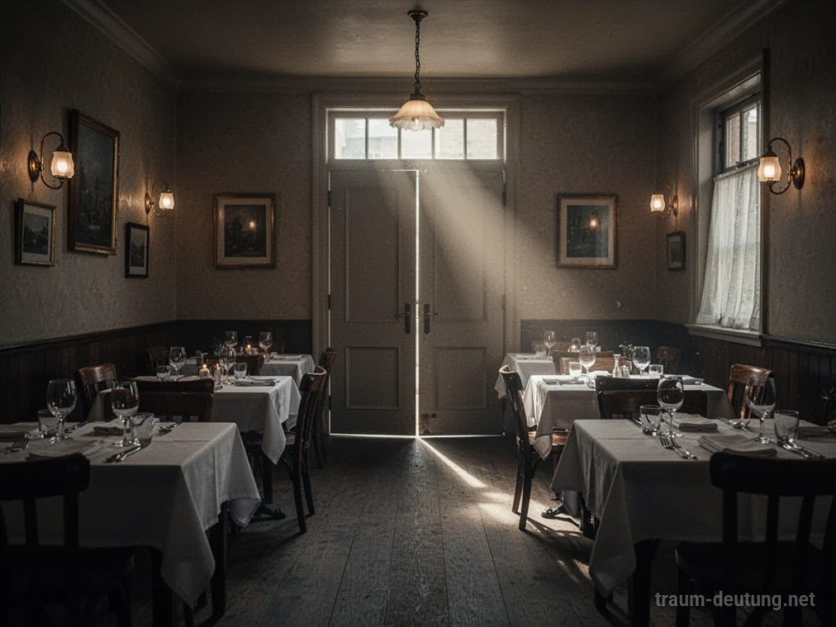 Leeres Restaurant ohne Personal bei Nacht