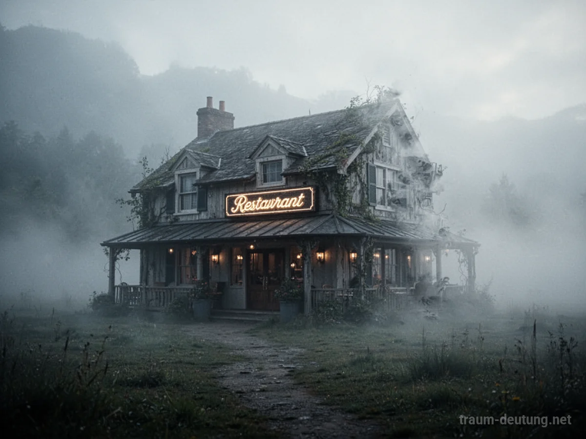 Ein Restaurant, das sich in Nebel auflöst und verschwindet