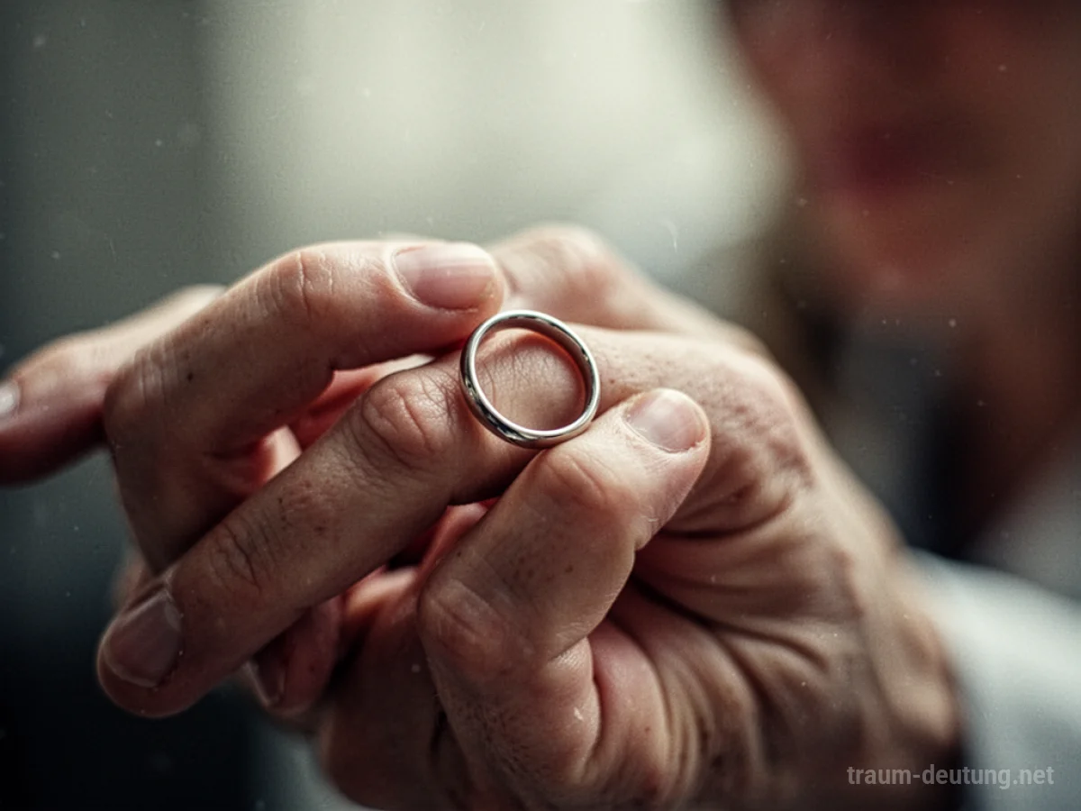 Eine Hand, die einen goldenen Ring hält