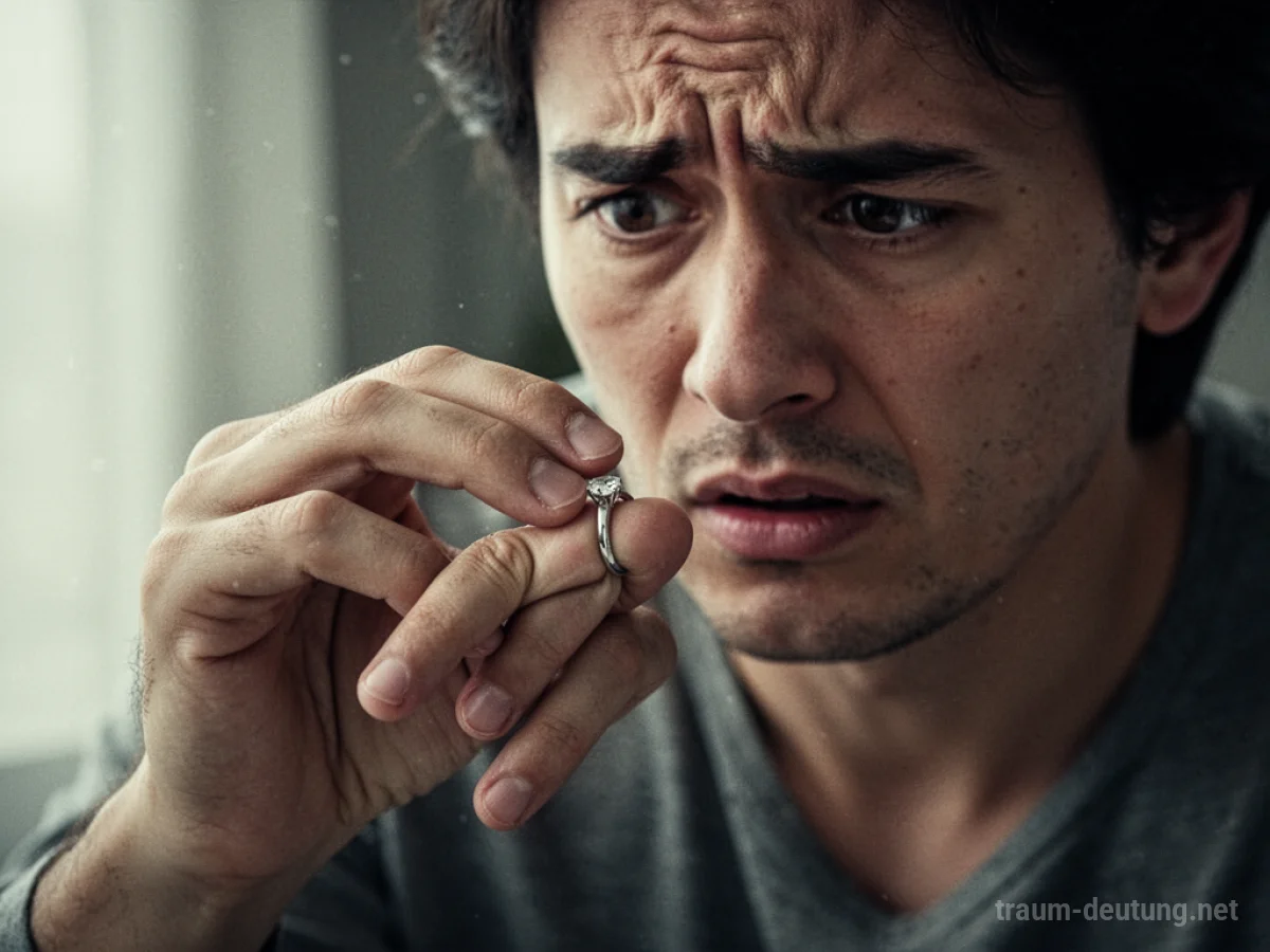 Hand mit einem Ring, der zu klein geworden ist.