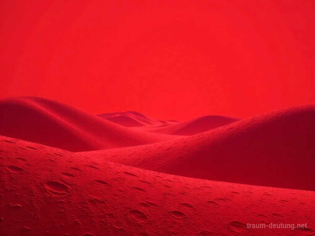 Landschaft, die vollständig in leuchtendes Rot getaucht ist