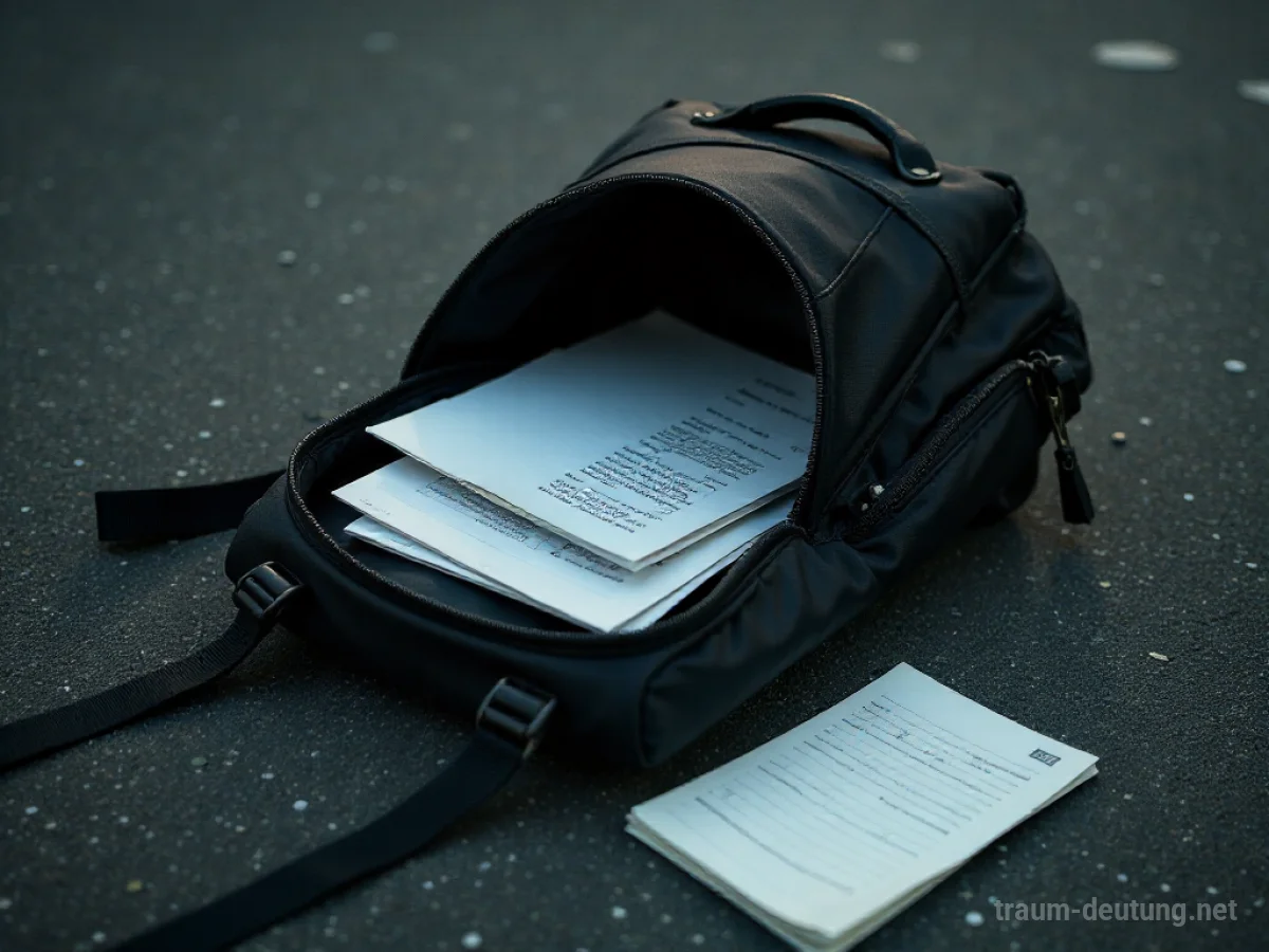 Ein geöffneter Rucksack liegt am Boden, persönliche Gegenstände sind sichtbar.
