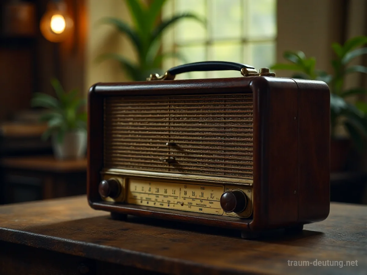 Altes Radio mit hörbaren Wellen in einem verträumten Raum
