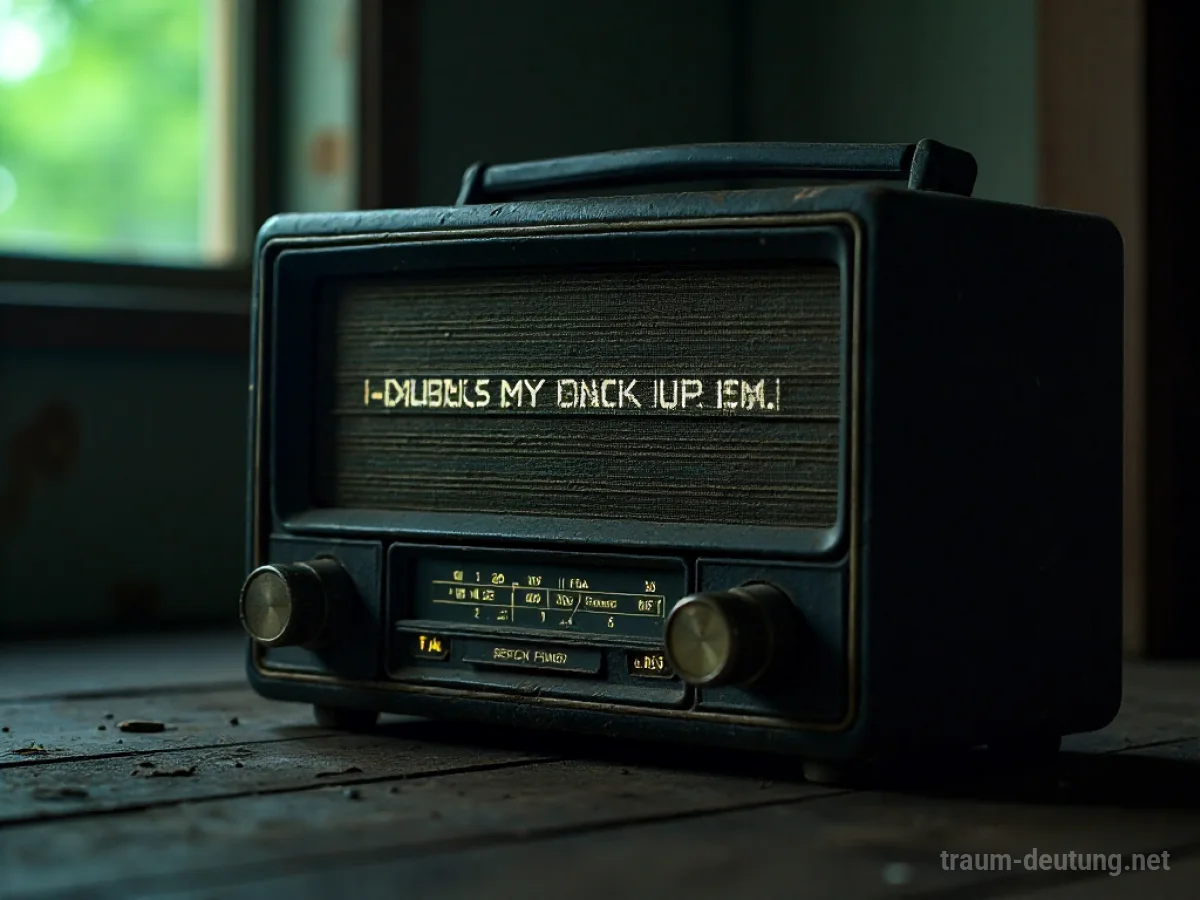 Ein altes Radio, das keinen Ton von sich gibt, in einem dunklen Raum.