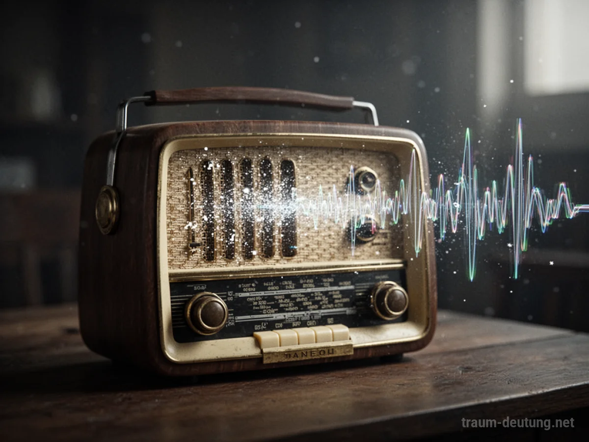 Ein altes Radio mit Rauschen und verzerrten Wellen