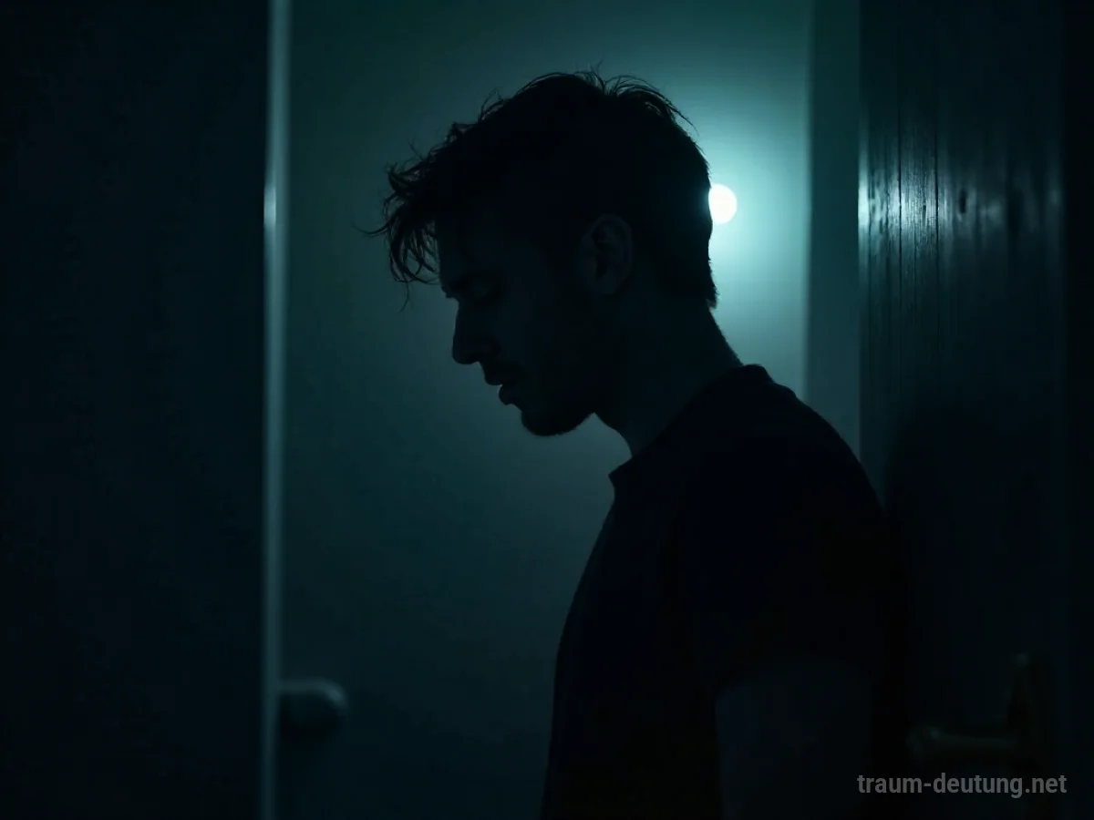 Silhouette einer Person, die im Traum Angstschweiß verliert.