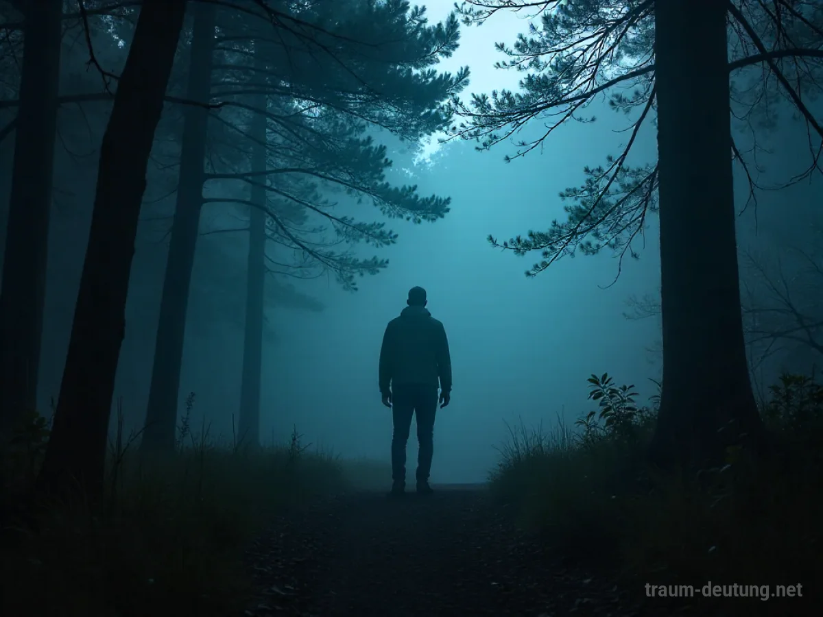 Schattenhafte Figur im Nebel, aus dessen Dunkelheit eine Stimme zu kommen scheint.