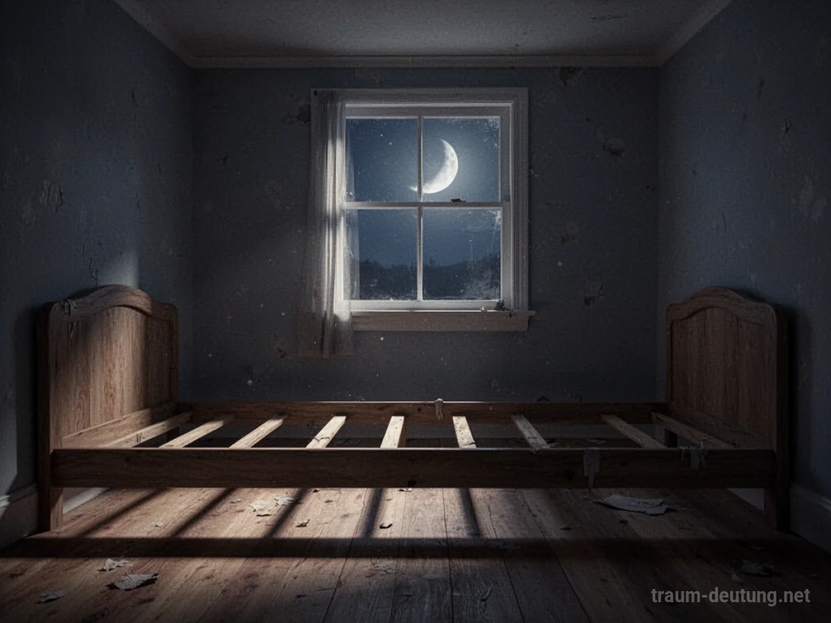 Leeres Schlafzimmer, in dem das Bett fehlt