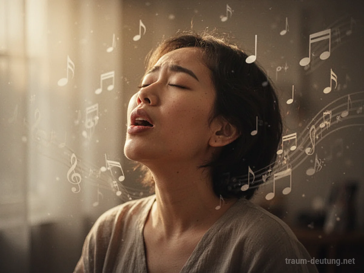 Person singt ein Lied, umgeben von sanftem Licht