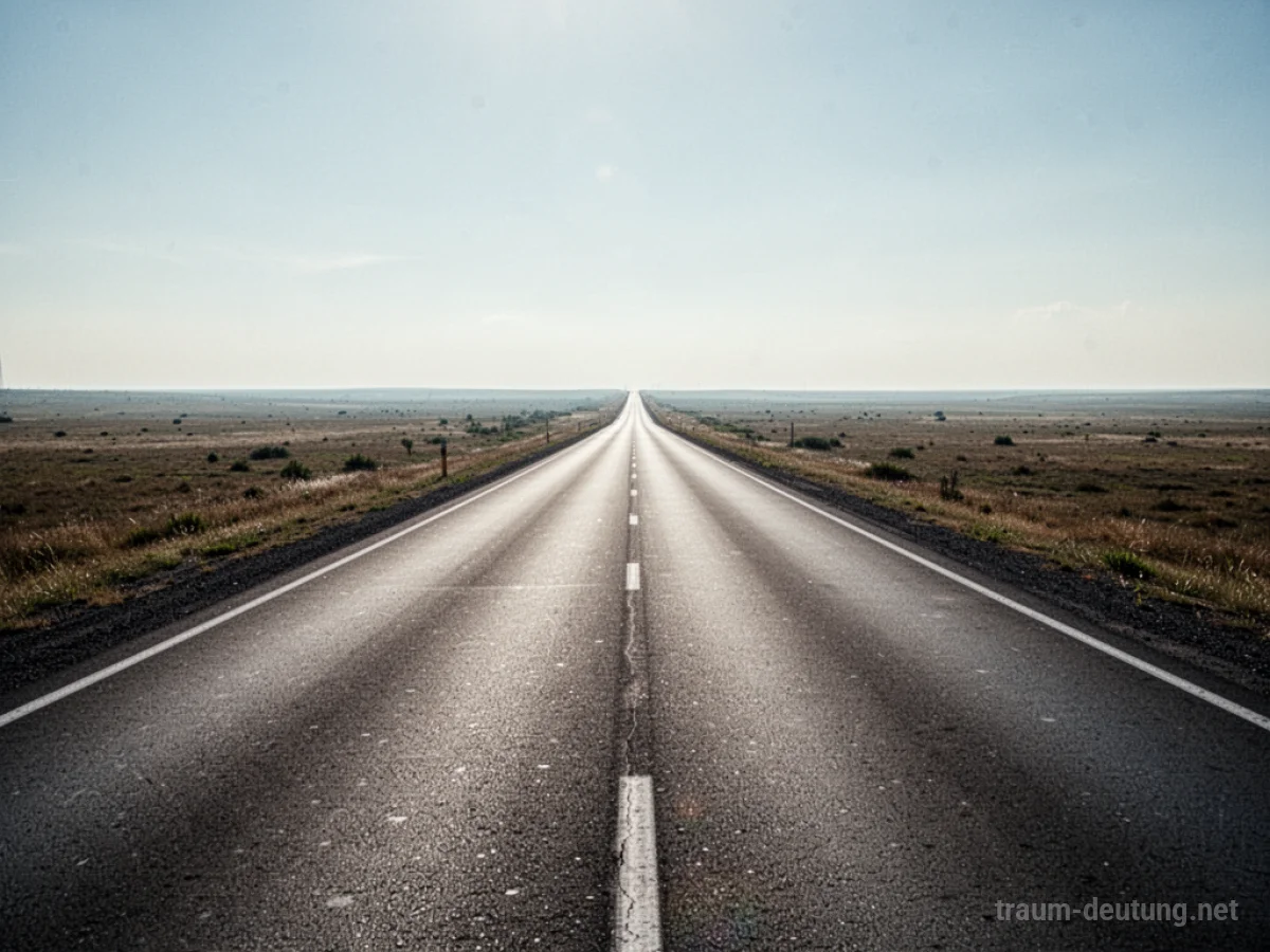 Eine endlos gerade Straße, die sich bis zum Horizont erstreckt.