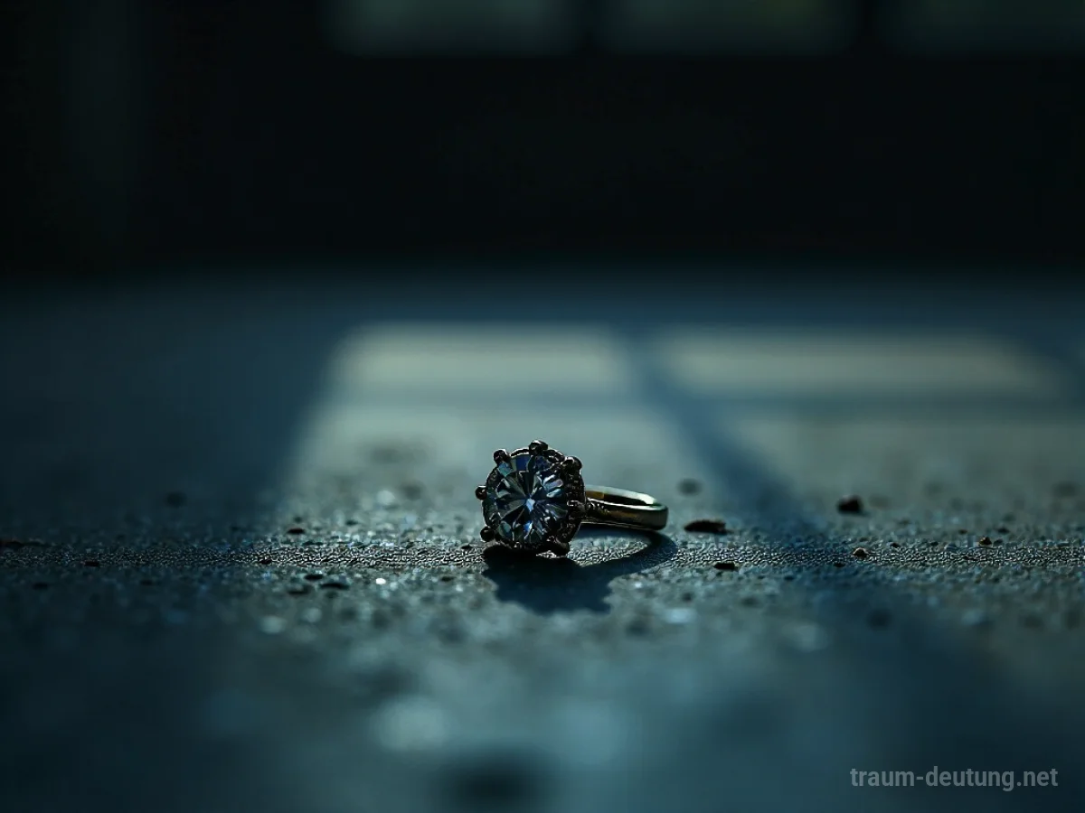 Ein Stück falscher Schmuck liegt im Schatten auf dunklem Untergrund.