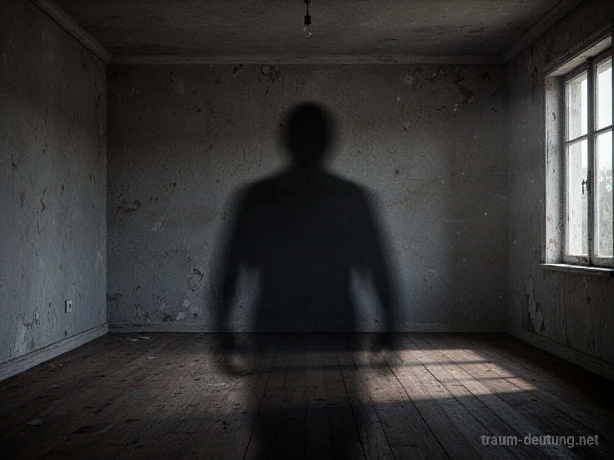 Ein großer dunkler Schatten in einem spärlich beleuchteten Raum.