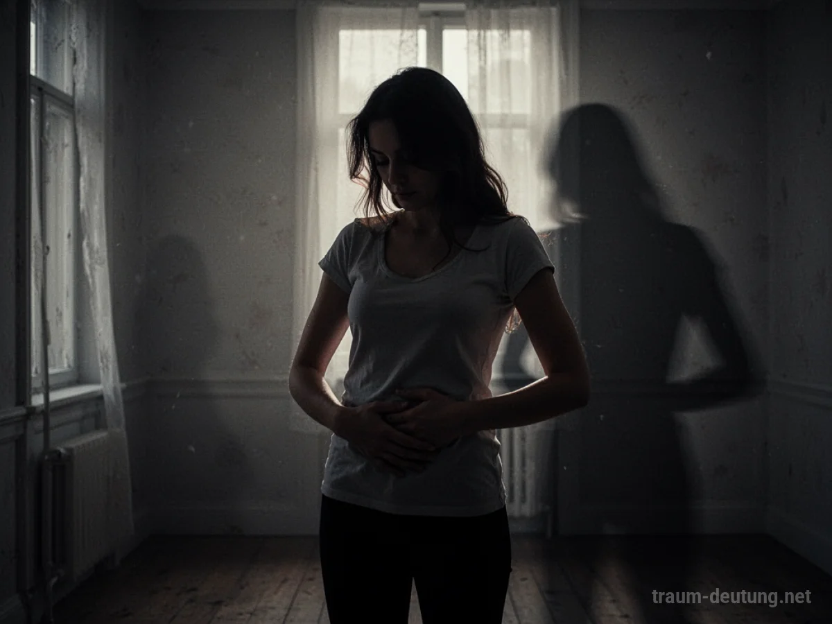Frau mit Schatten im Hintergrund im Traum