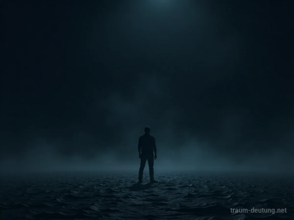 Silhouette einer Person in einem dunklen, leeren Raum
