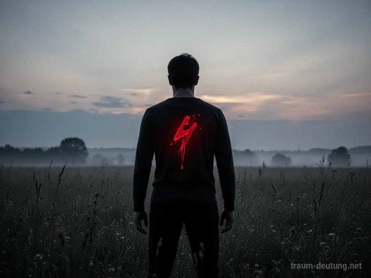 Silhouette einer Person, auf die ein roter Punkt erscheint, als würde sie aus der Ferne getroffen.