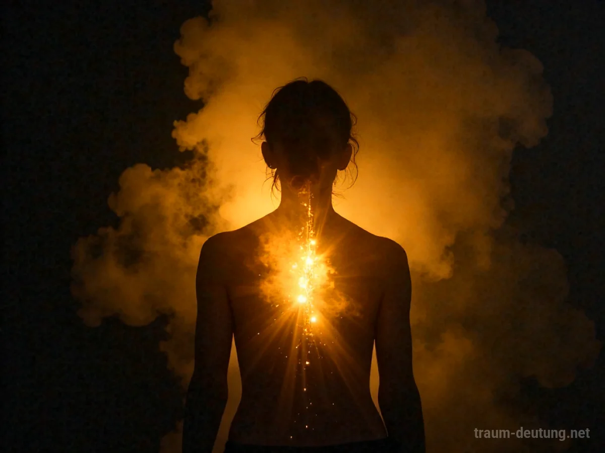 Eine menschliche Silhouette, die von innen heraus mit goldenem Licht leuchtet.