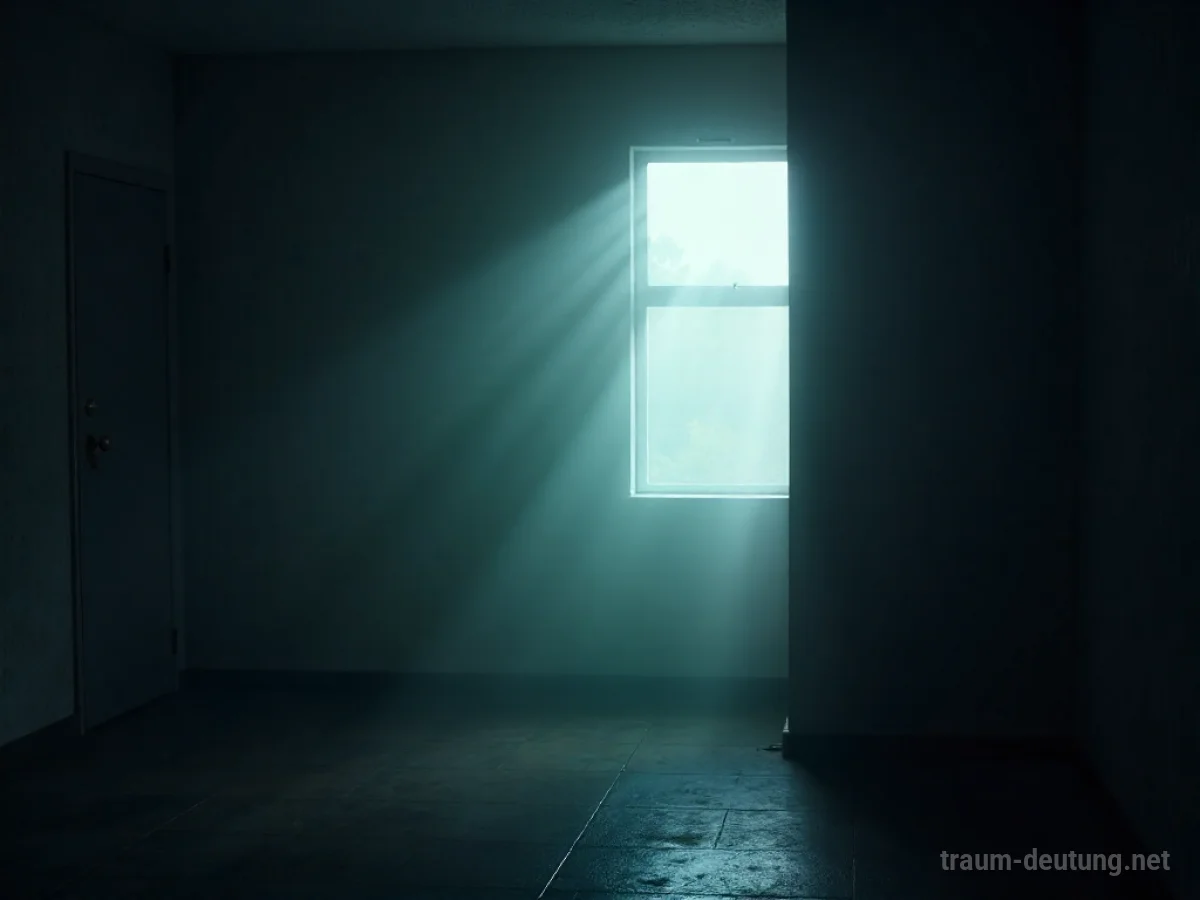 Eine zarte, kaum wahrnehmbare Stimme aus Licht in einem dunklen Raum.