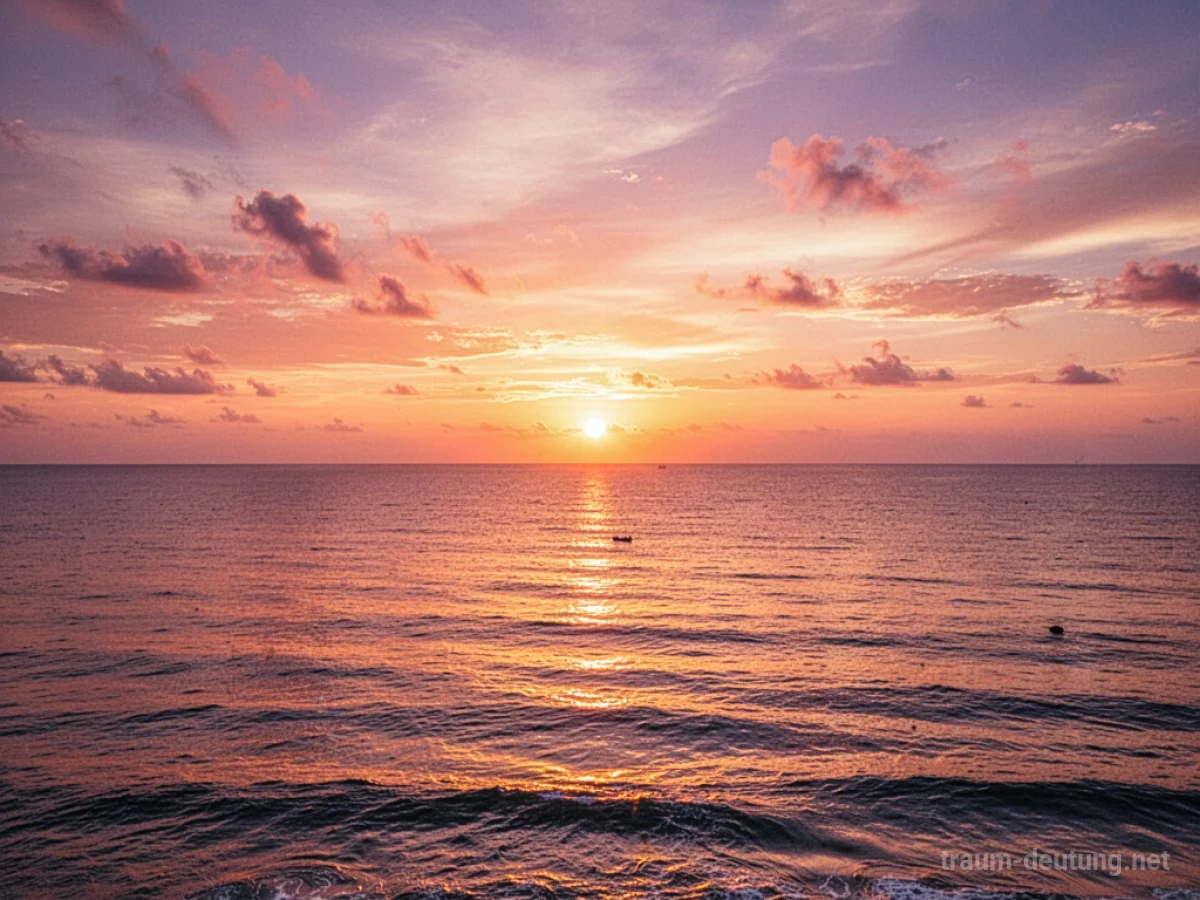 Leuchtender Sonnenuntergang über ruhigem Meer