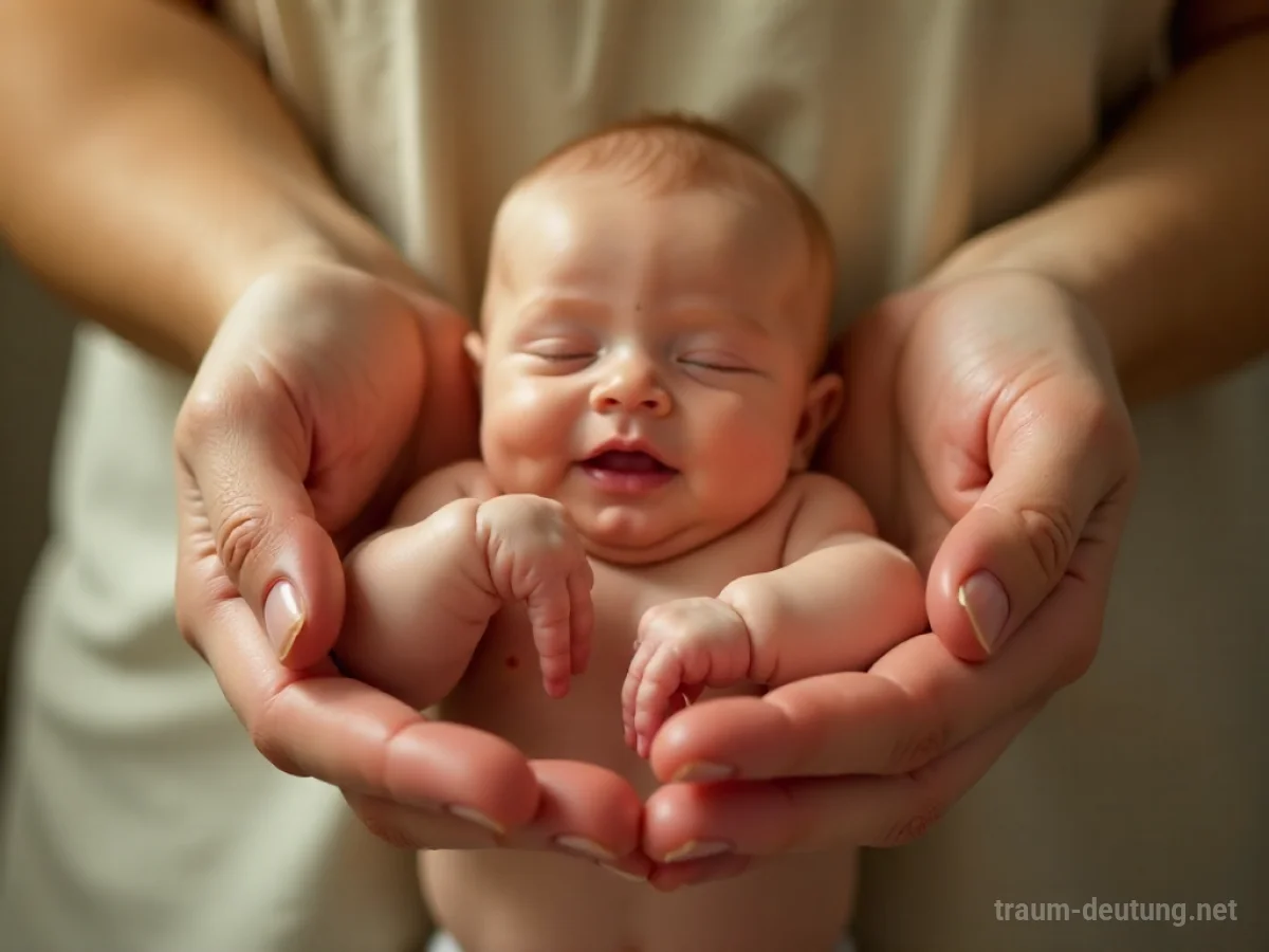 Hände spielen liebevoll mit einem Baby
