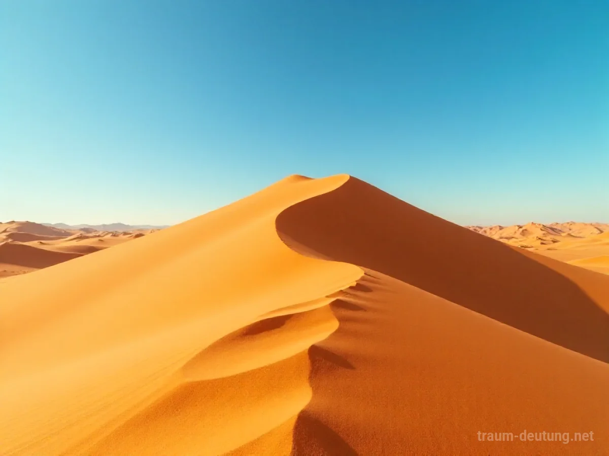 Ein riesiger Sandhaufen unter einem strahlend blauen Himmel.