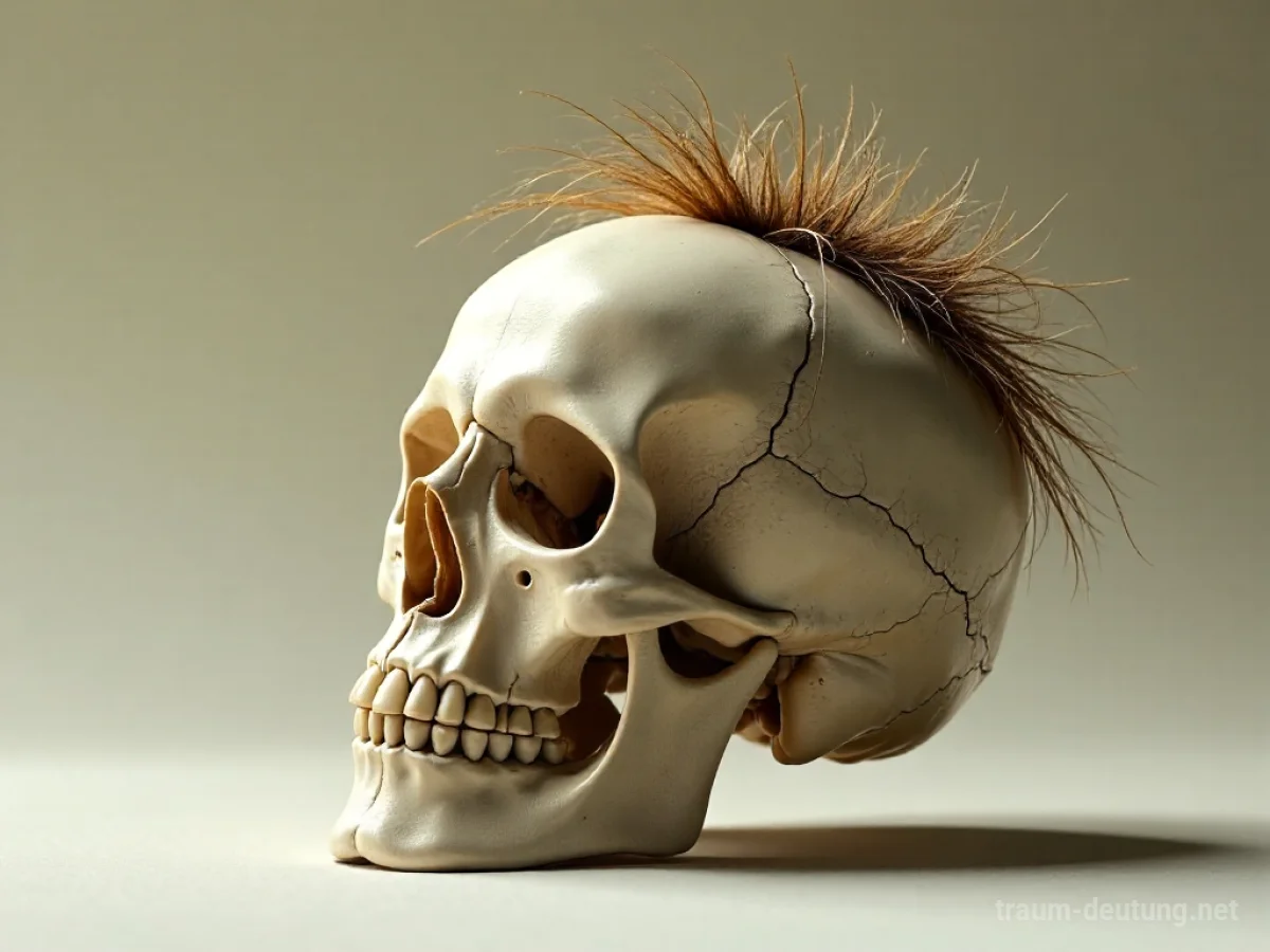 Schädel mit Haaren im Traum