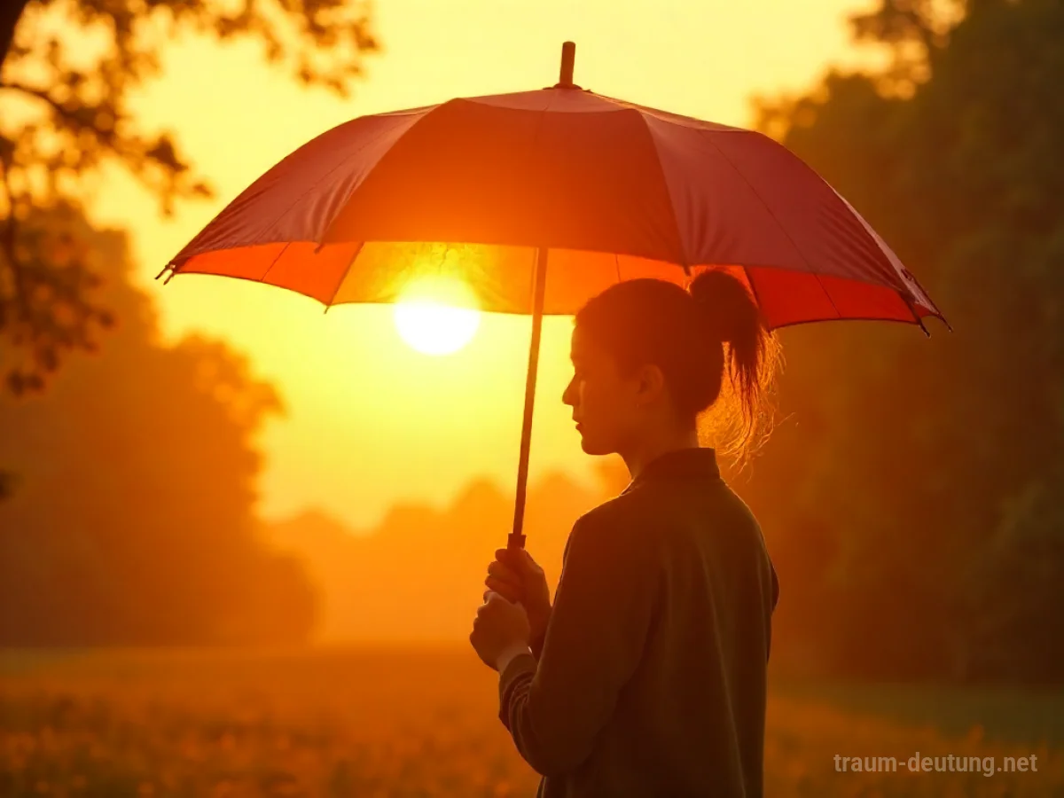 Ein Mensch hält einen Schirm, um sich vor gleißender Sonne zu schützen.