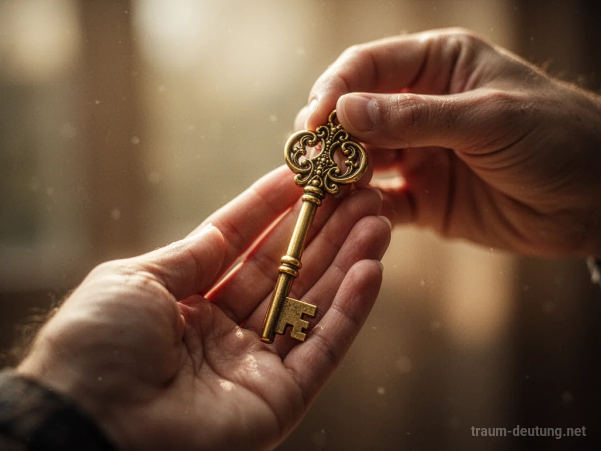 Eine Hand hält einen goldenen Schlüssel.