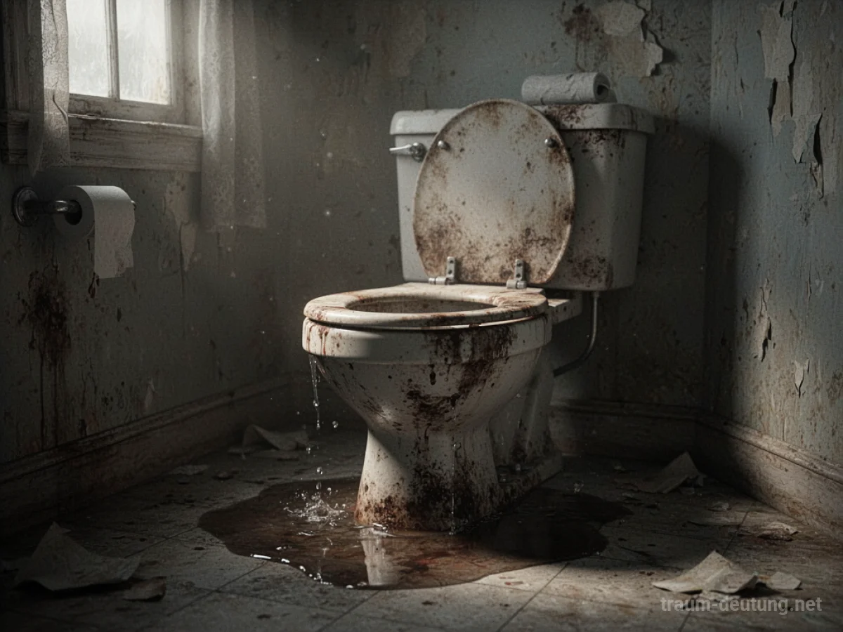 Schmutzige Toilette in einem vernachlässigten Badezimmer