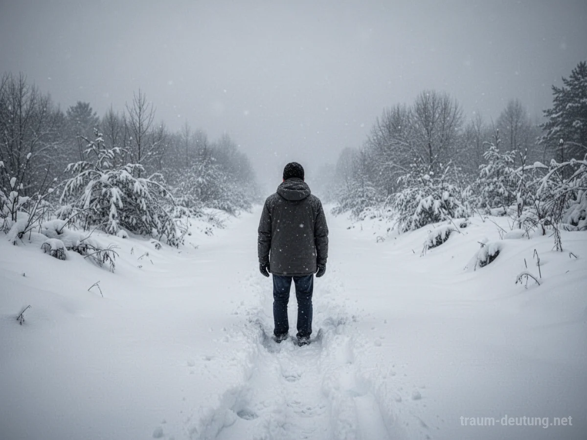 Schneebedeckter Weg, der den Fortschritt im Traum blockiert.