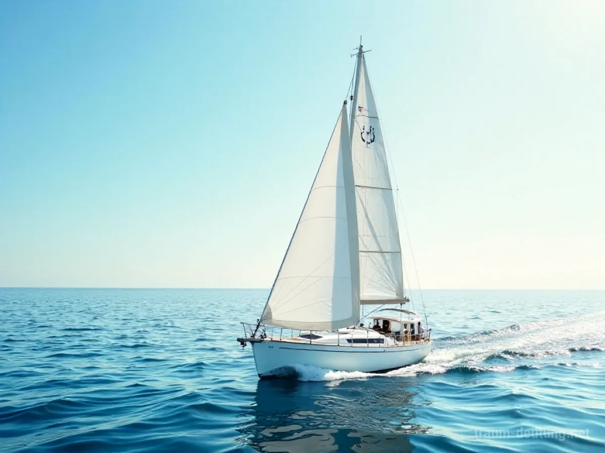 Segelboot fährt schnell über ruhiges Meer
