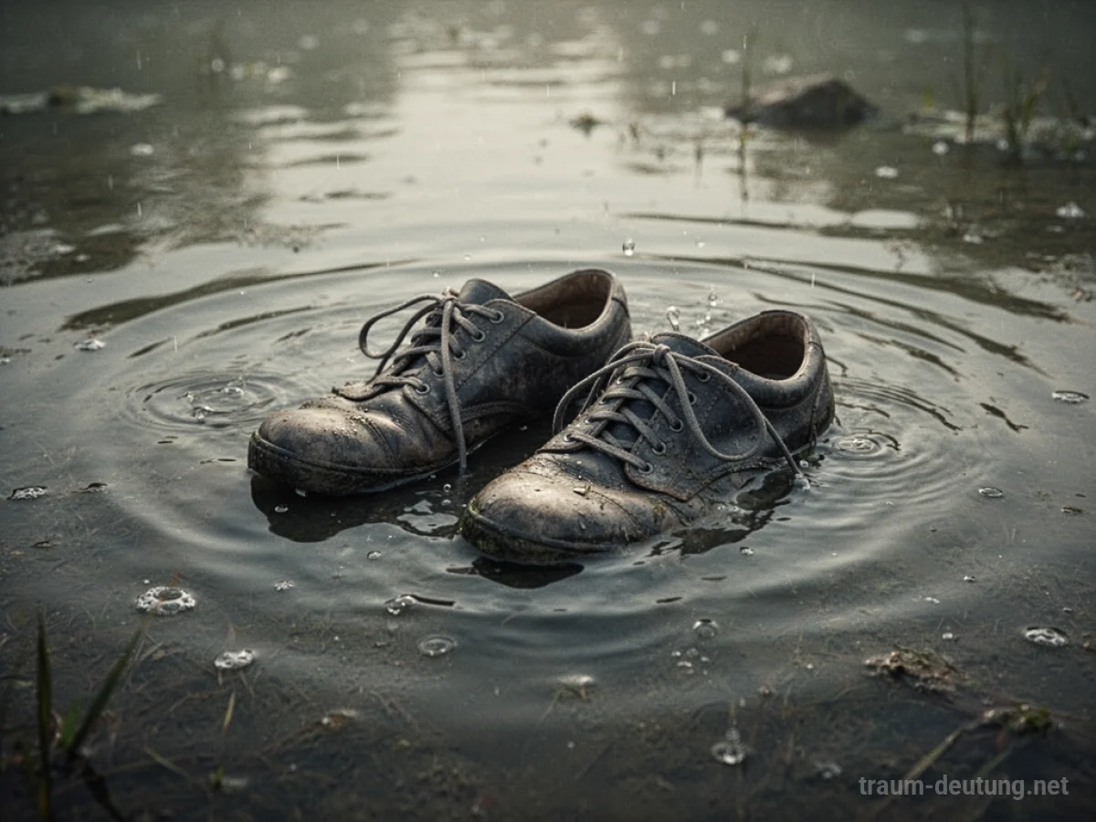Schuhe im Wasser, die teilweise untergetaucht sind