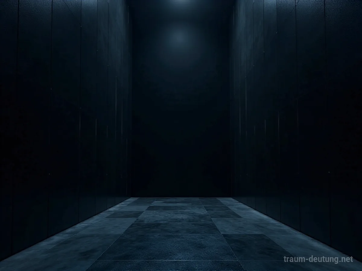 Eine massive schwarze Wand versperrt den Weg in einem dunklen Traum.