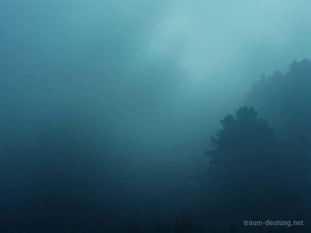 Schwarzer Nebel, der eine Landschaft verhüllt