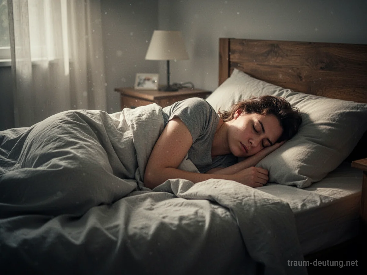 Eine Person schläft tief und fest in einem gemütlichen Bett.