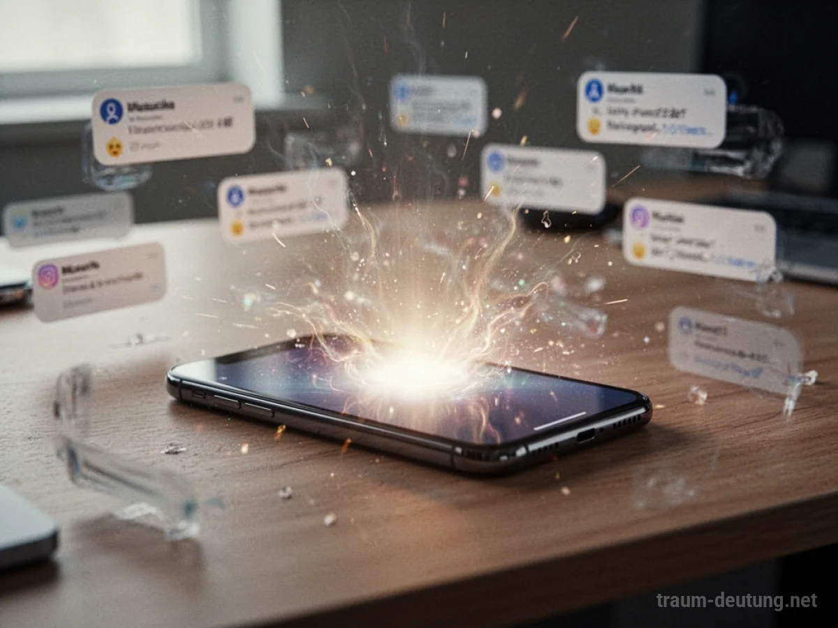 Smartphone mit blinkendem Licht und Vibrationen auf einem Schreibtisch