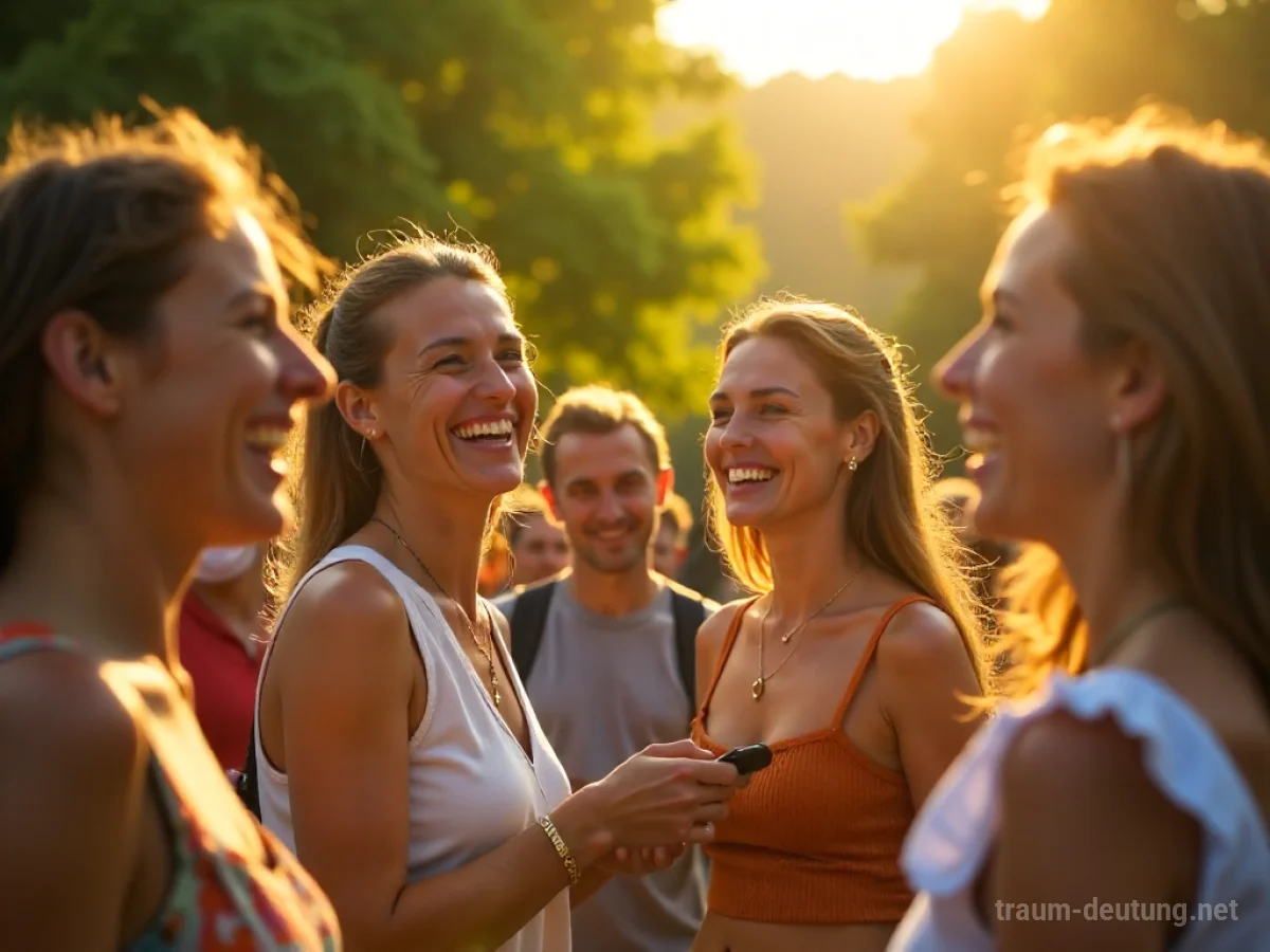 Menschen feiern gemeinsam bei einem Sommerfest unter strahlendem Sonnenschein