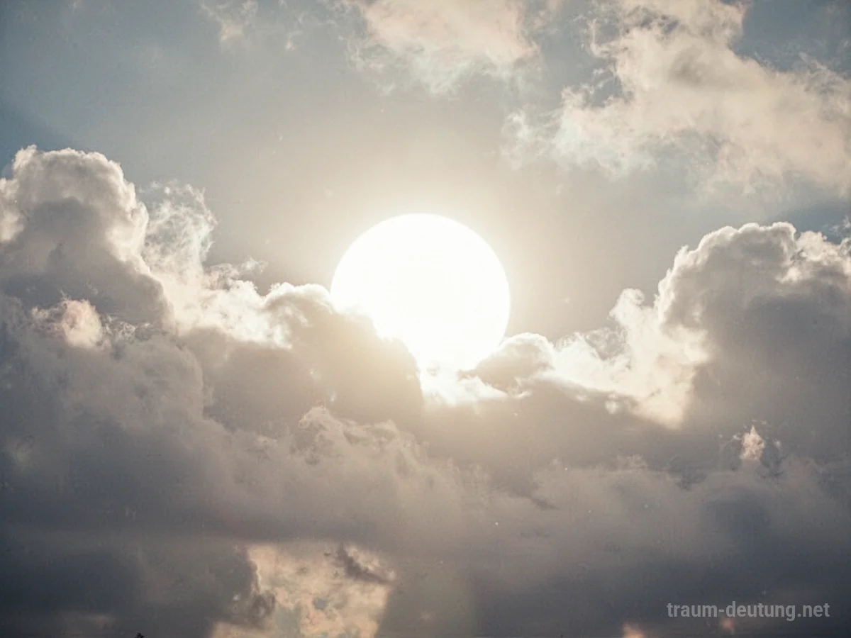 Sonne, die teilweise von Wolken verdeckt wird und warmes Licht spendet.