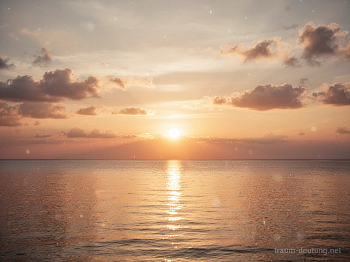 Sonnenaufgang über einem ruhigen Horizont, der den Himmel in goldenem Licht erhellt.