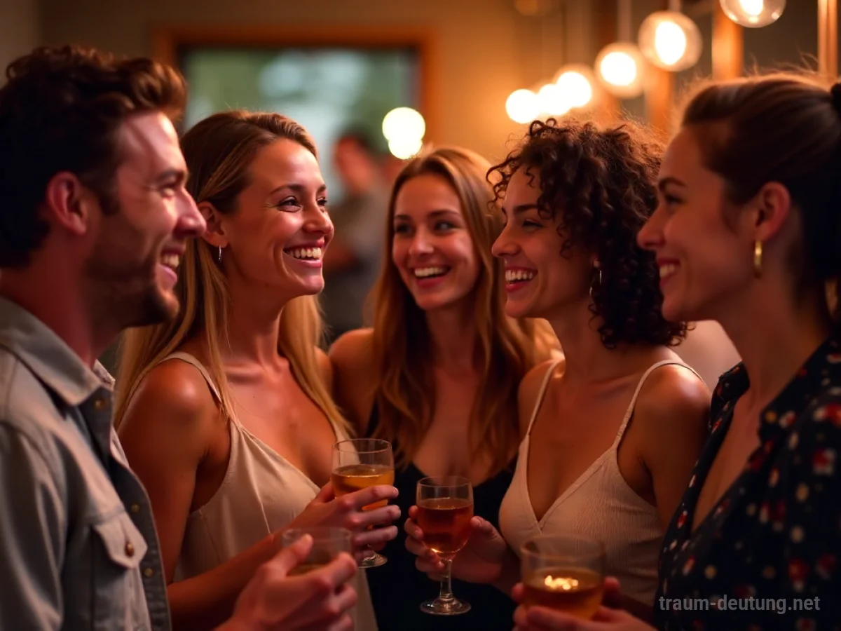 Junge Leute feiern ausgelassen auf einer Studentenparty mit guter Stimmung